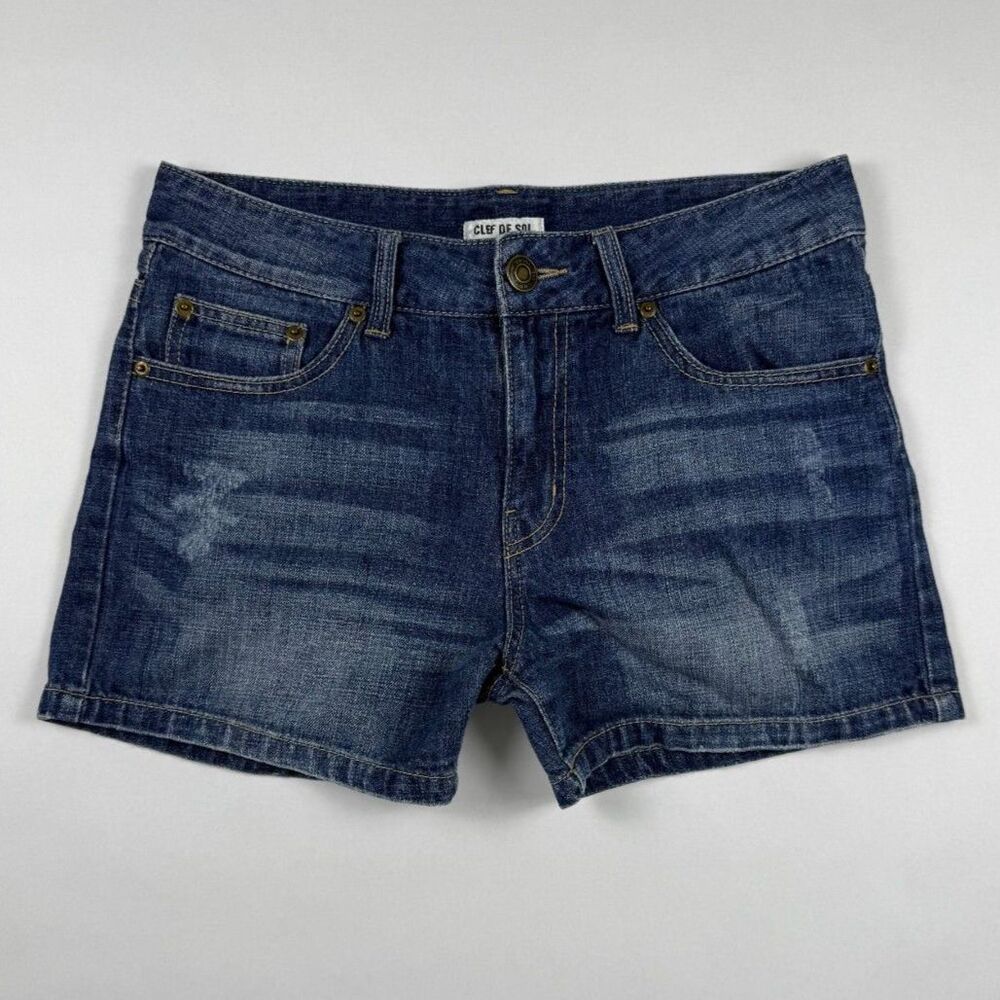 Clef De Sol Denim Short Shorts Dark Blue Womens Medium Japanese Brand